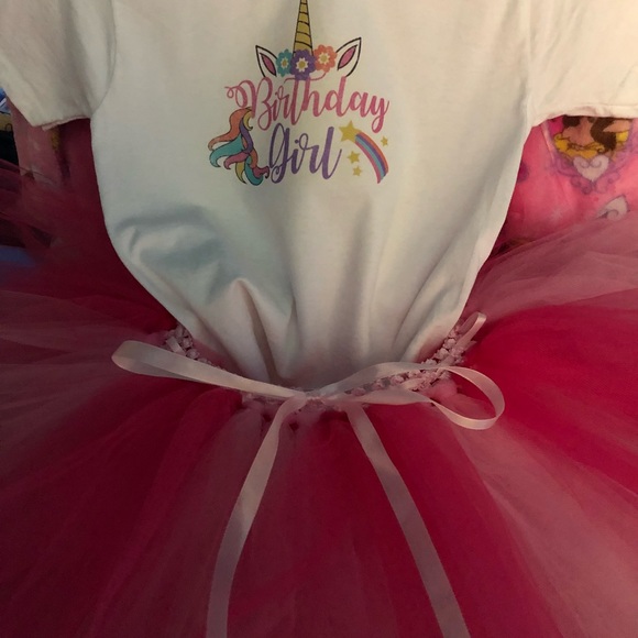 Made 2 Order Birthday Girl Unicorn Tutu Set - Picture 2 of 5